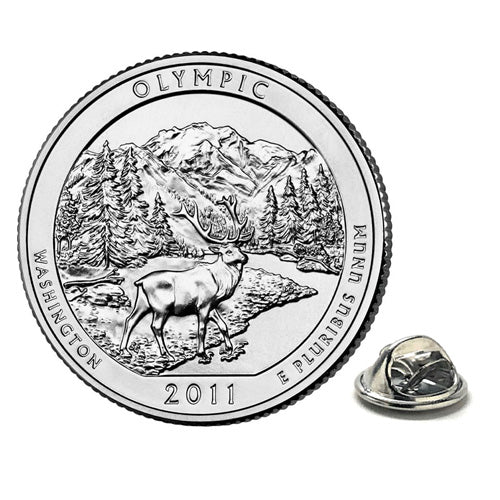Olympic National Park Coin Lapel Pin Uncirculated U.S. Quarter 2011 Tie Pin