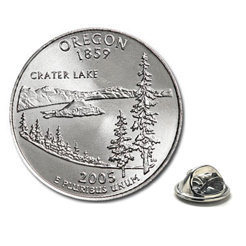 Oregon State Quarter Coin Lapel Pin Uncirculated U.S. Quarter 2005 Tie Pin