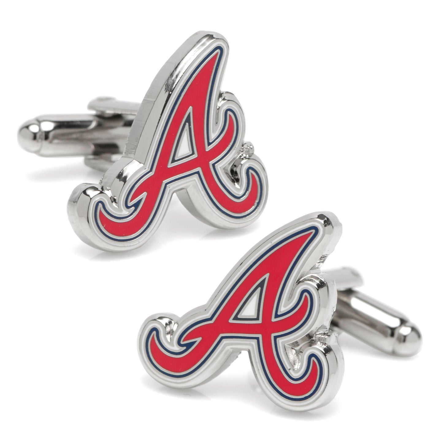 Cufflinks with a red 'A' logo on a white background MLB Atlanta Braves Cufflinks