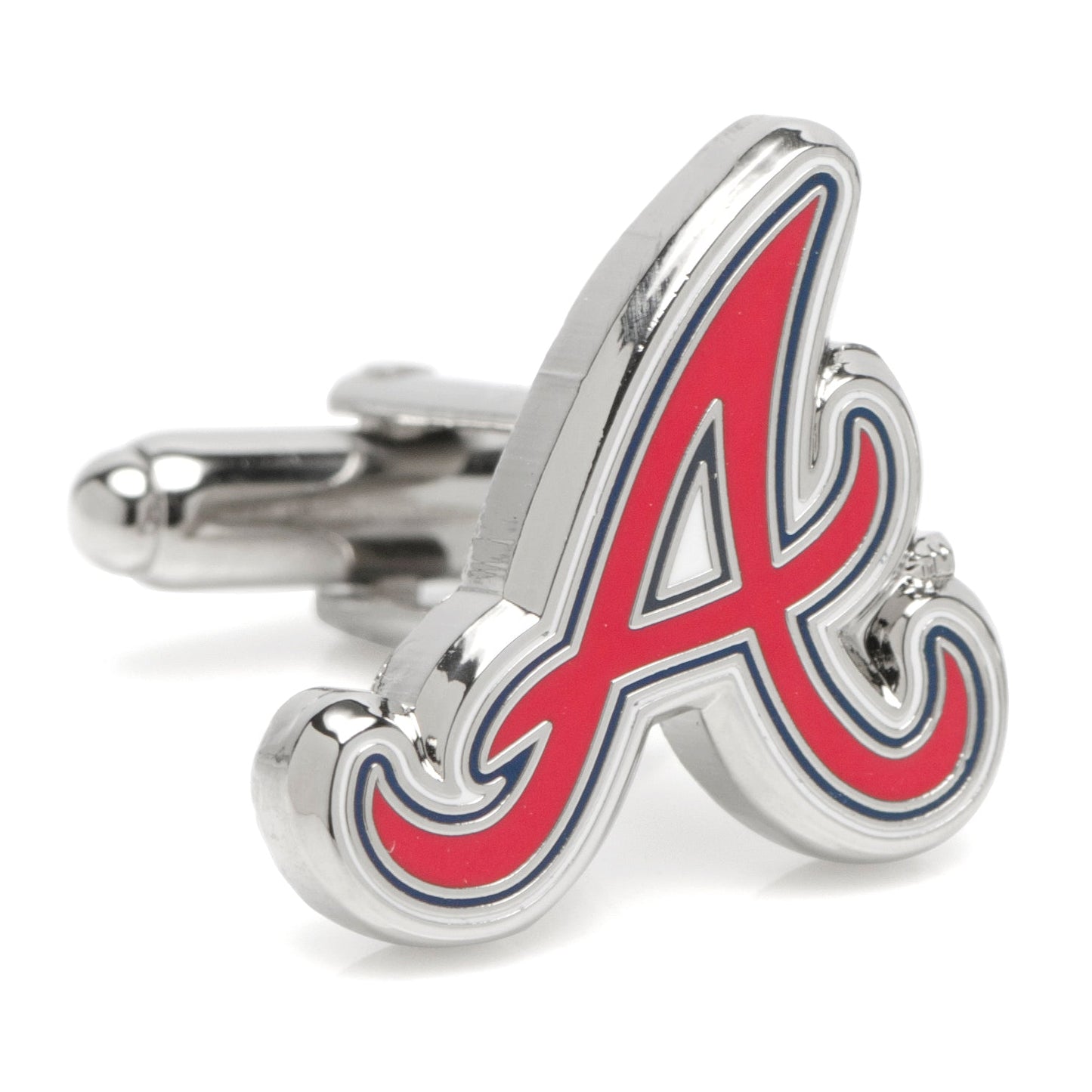 Cufflinks with a red 'A' logo on a white background MLB Atlanta Braves Cufflinks