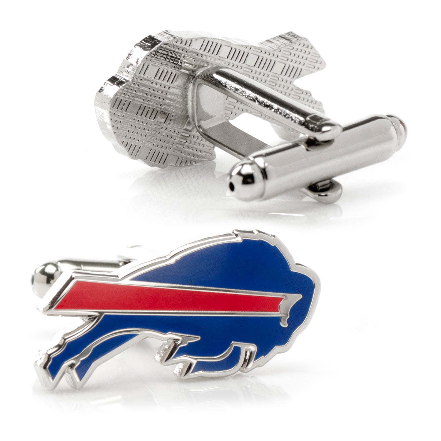 Cufflinks with a blue and red logo on a white background Buffalo Bills NFL