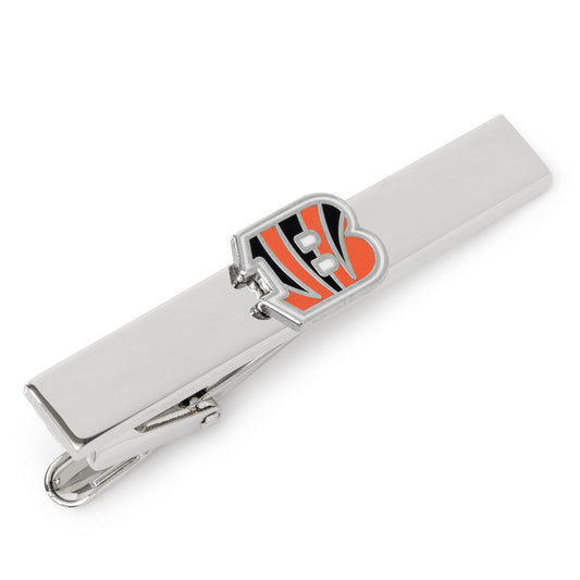 Tie clip with a logo on a white background
