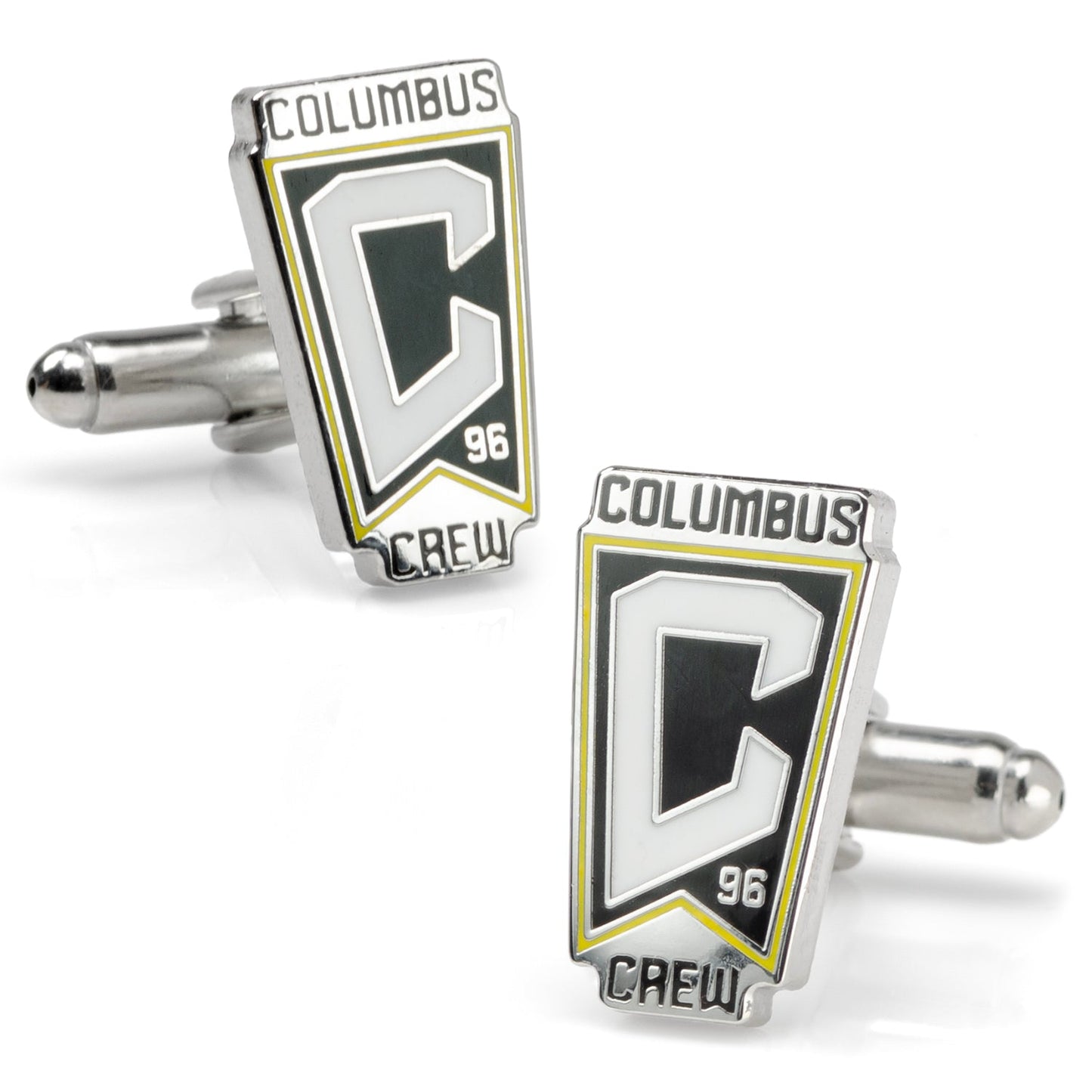 Columbus Crew logo cufflinks on a white background