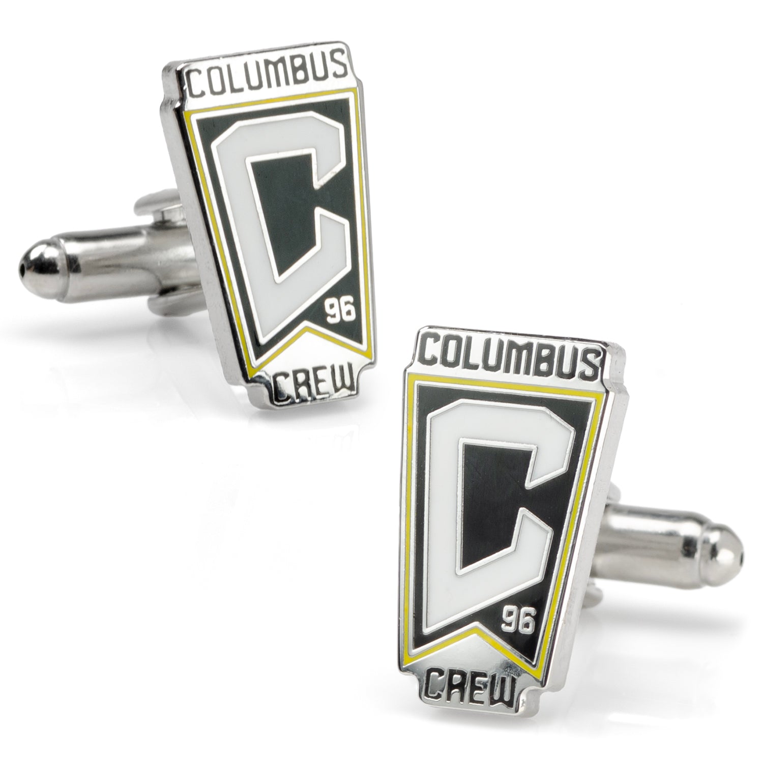 Columbus Crew logo cufflinks on a white background