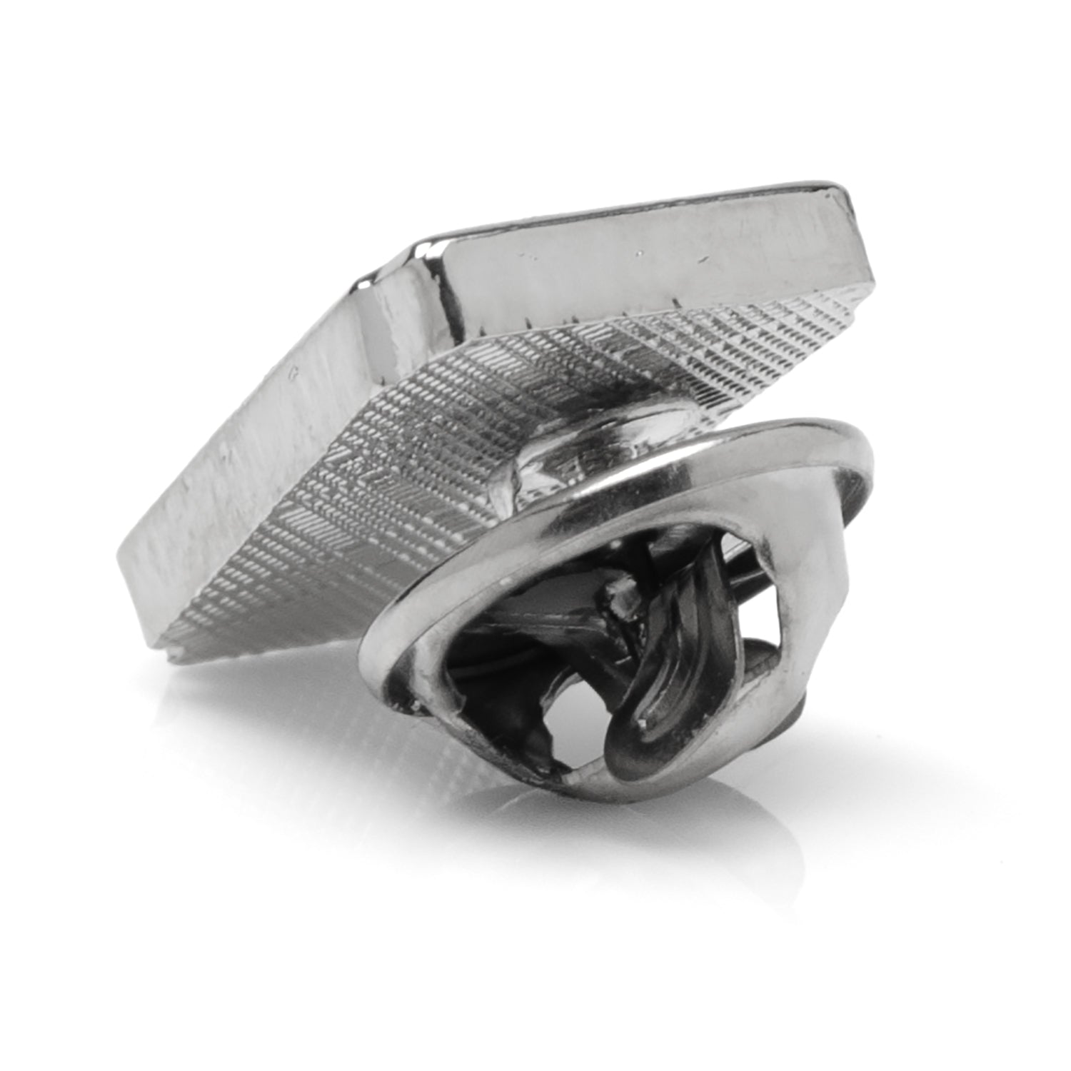 Metallic bottle opener on a white background