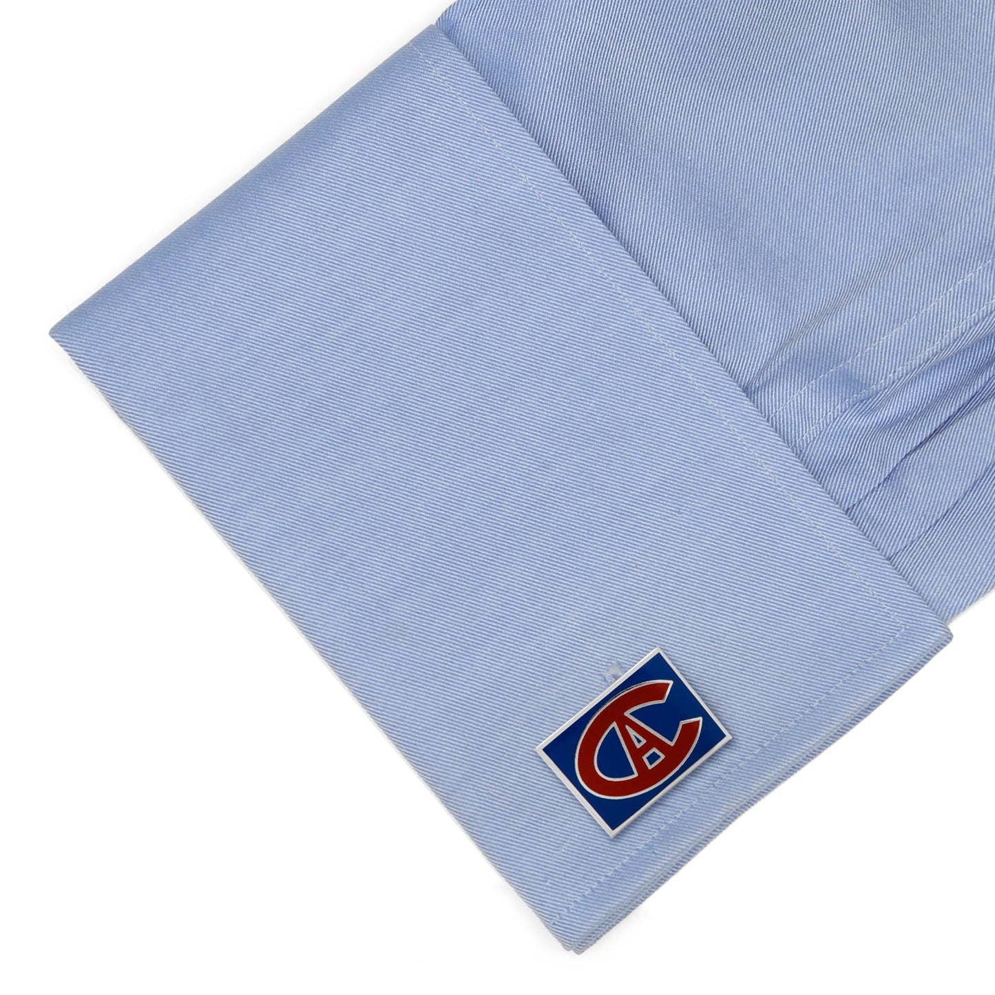 NHL Montreal Canadiens Throwback Logo Cufflinks blue shirt