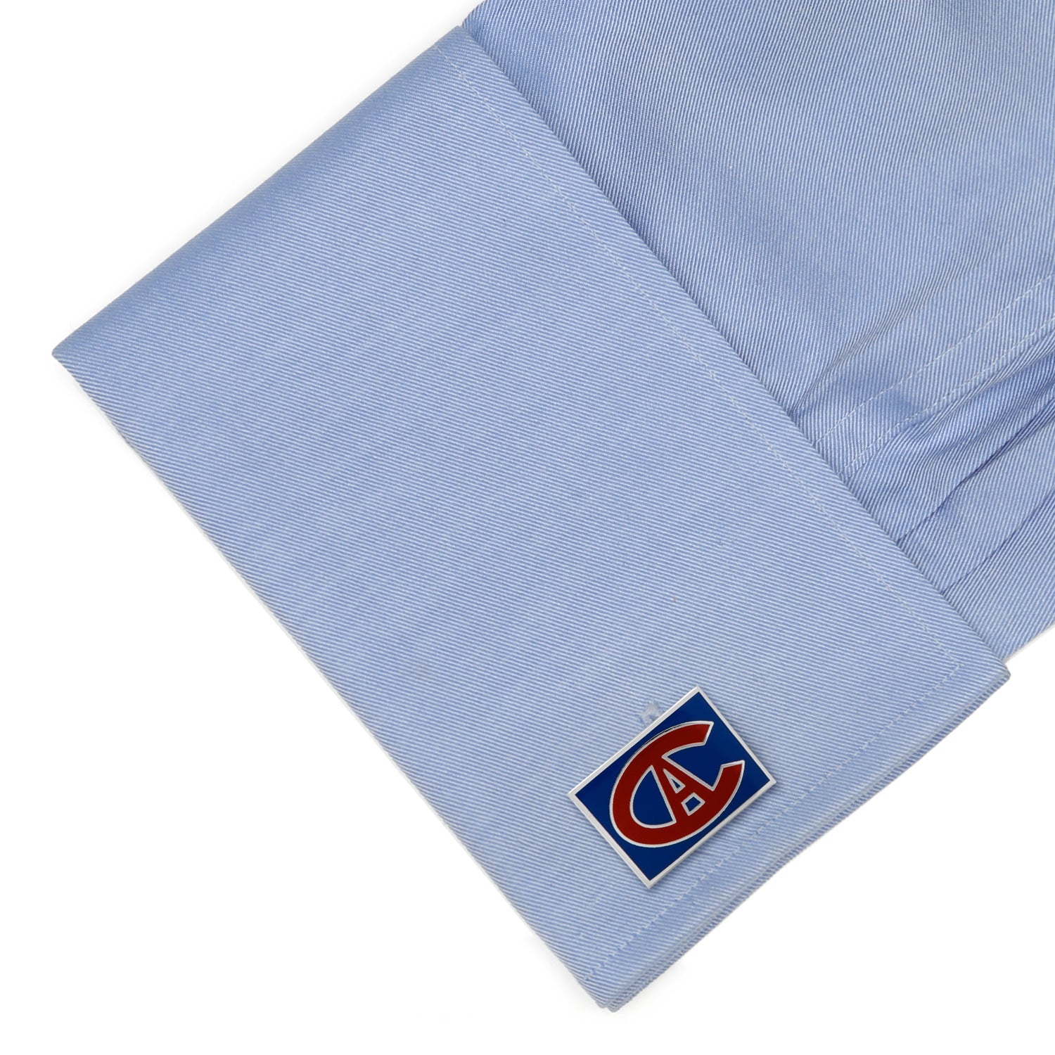 NHL Montreal Canadiens Throwback Logo Cufflinks blue shirt