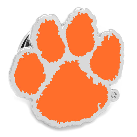Orange paw print design on a white background NCAA Clemson University Tigers Lapel Pin