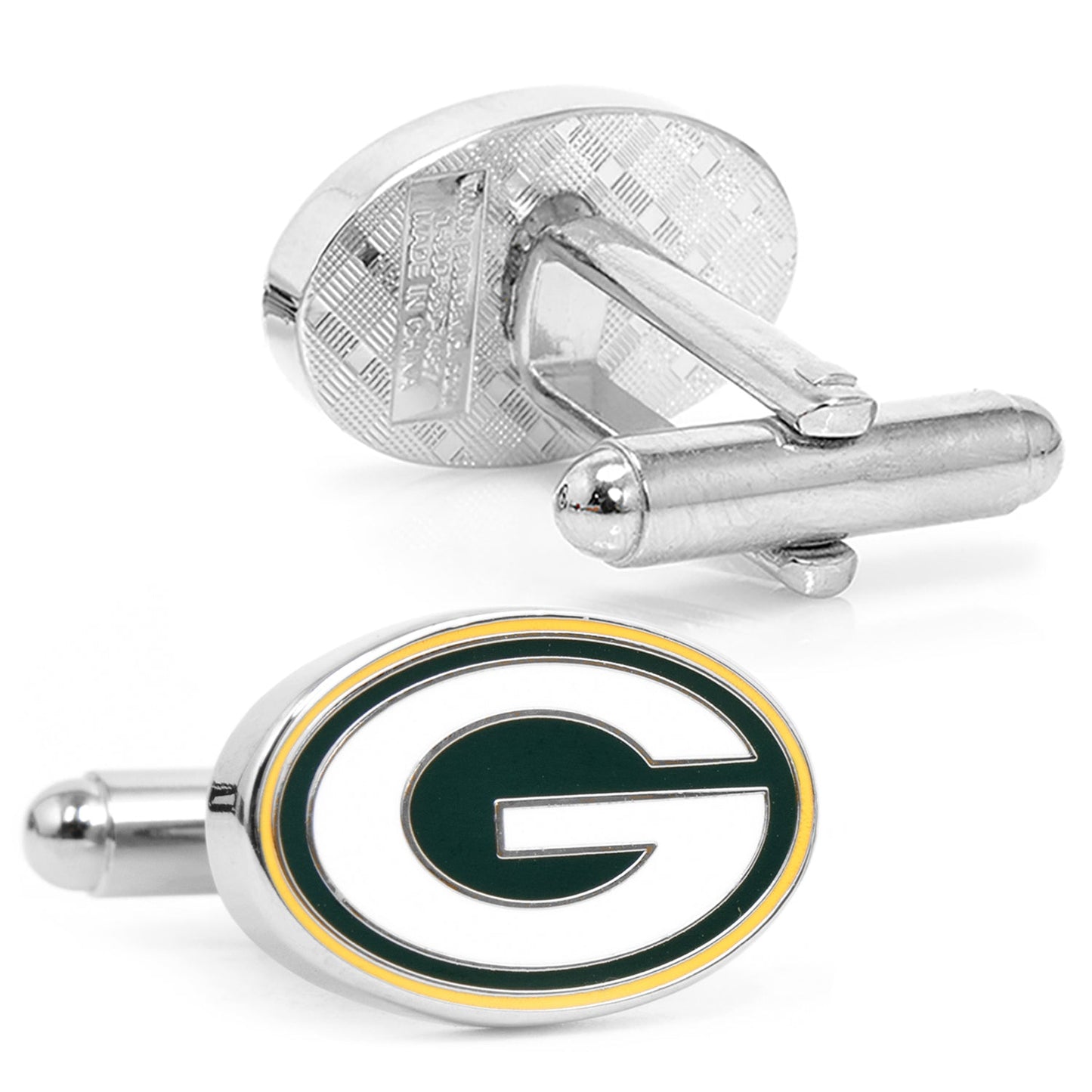 reen Bay Packers cufflinks and tie bar gift set with green and white enamel logo – JayPins.com