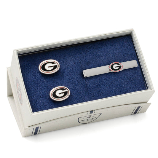 NCAA University of Georgia Bulldogs Cufflink and Tie Clip Gift Set