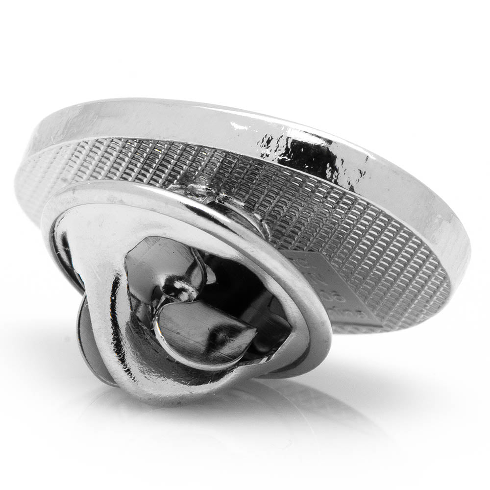 Metallic knob on a white background