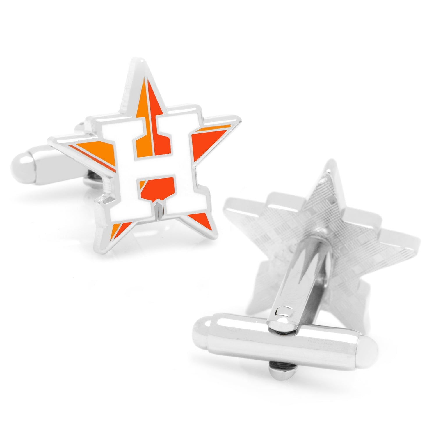Star-shaped cufflinks with a logo on a white background MLB Houston Astros Cufflinks
