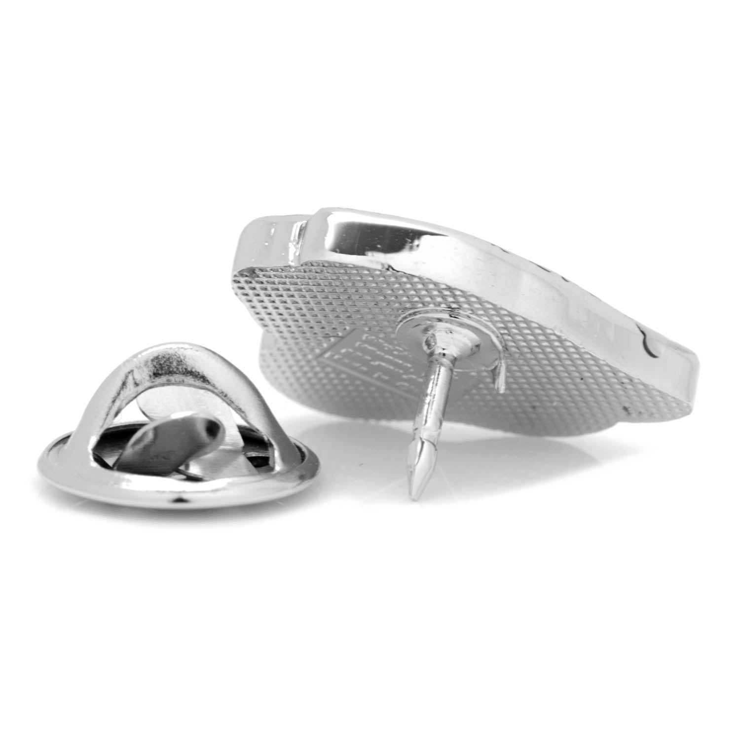 Silver metal buttons on a white background