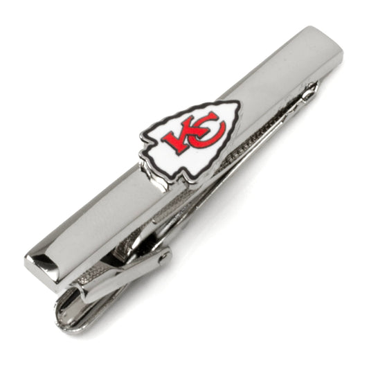 Tie clip with Kansas City Chiefs logo on a white background