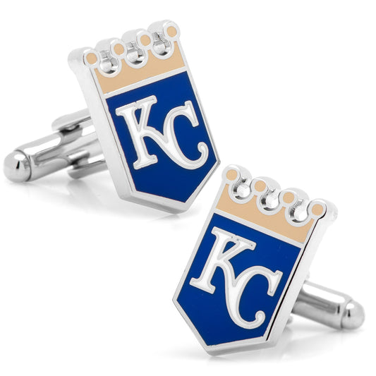 KC logo cufflinks on a white background
