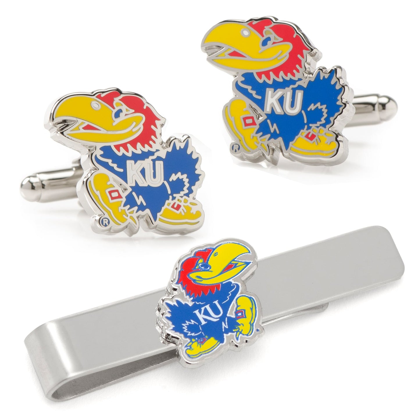 NCAA University of Kansas Jayhawks Cufflinks and Tie Bar Gift Set