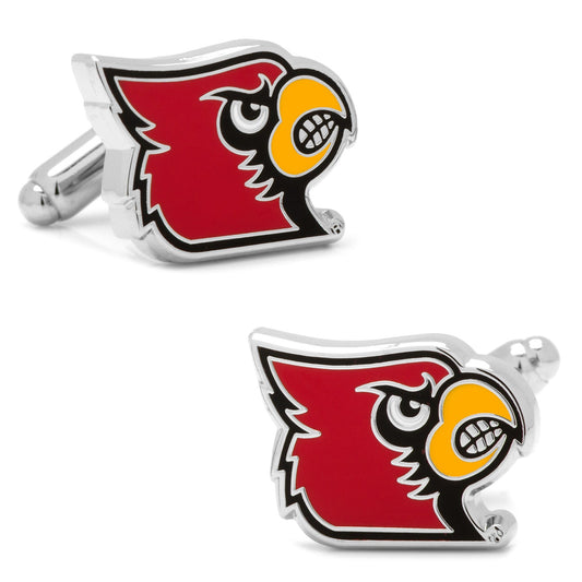 Cardinal head logo cufflinks on a white background NCAA University of Louisville Cardinals Cufflinks