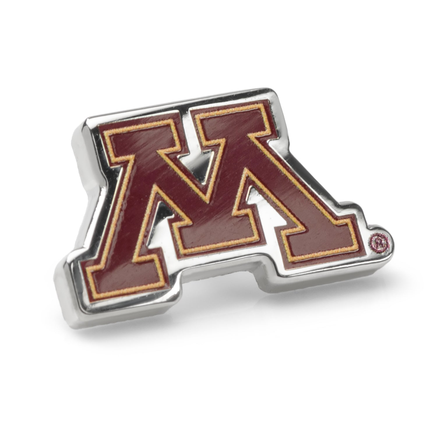 Metallic 'M' logo on a white background NCAA Minnesota Gophers Lapel Pin 
