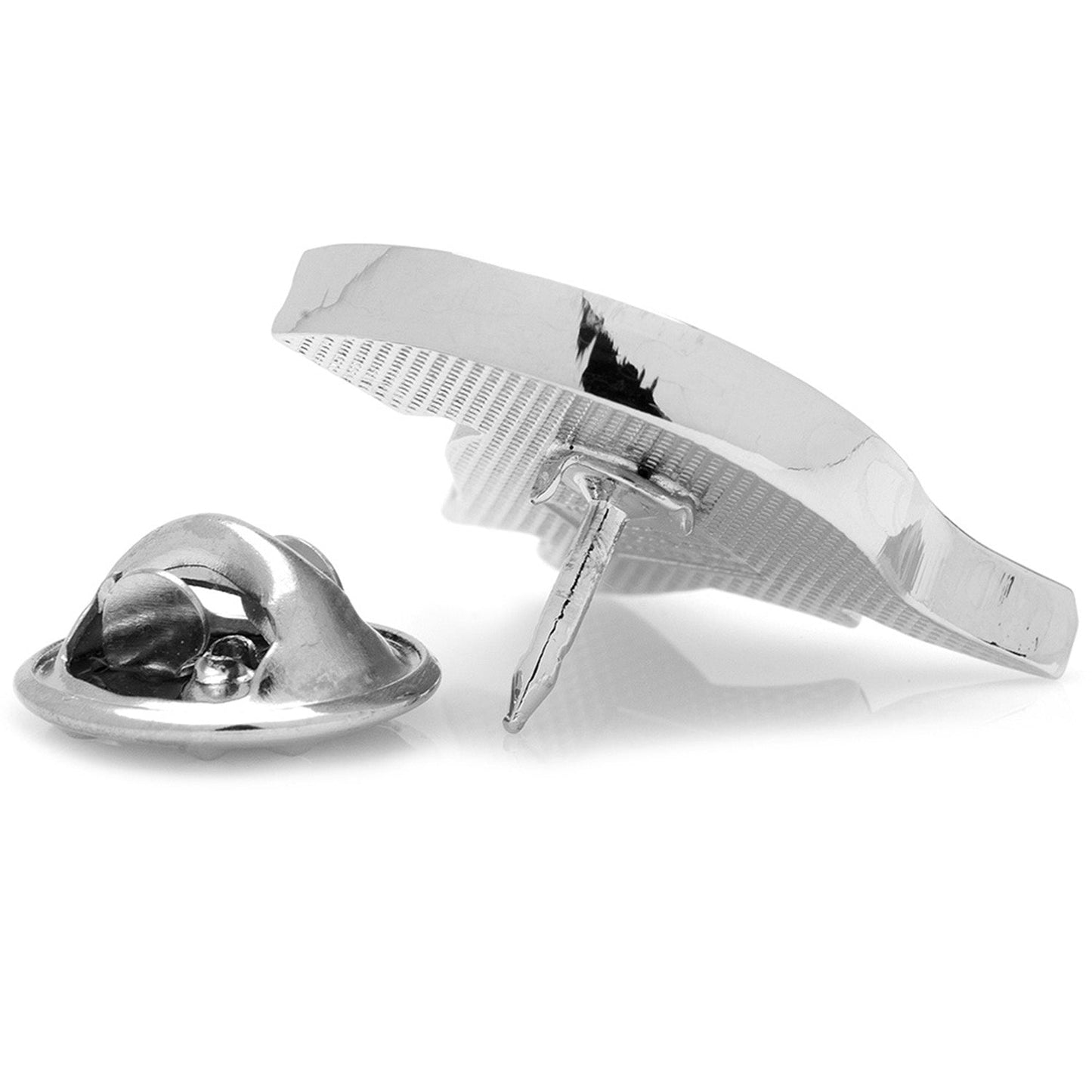 Metallic comb and hair clip on a white background