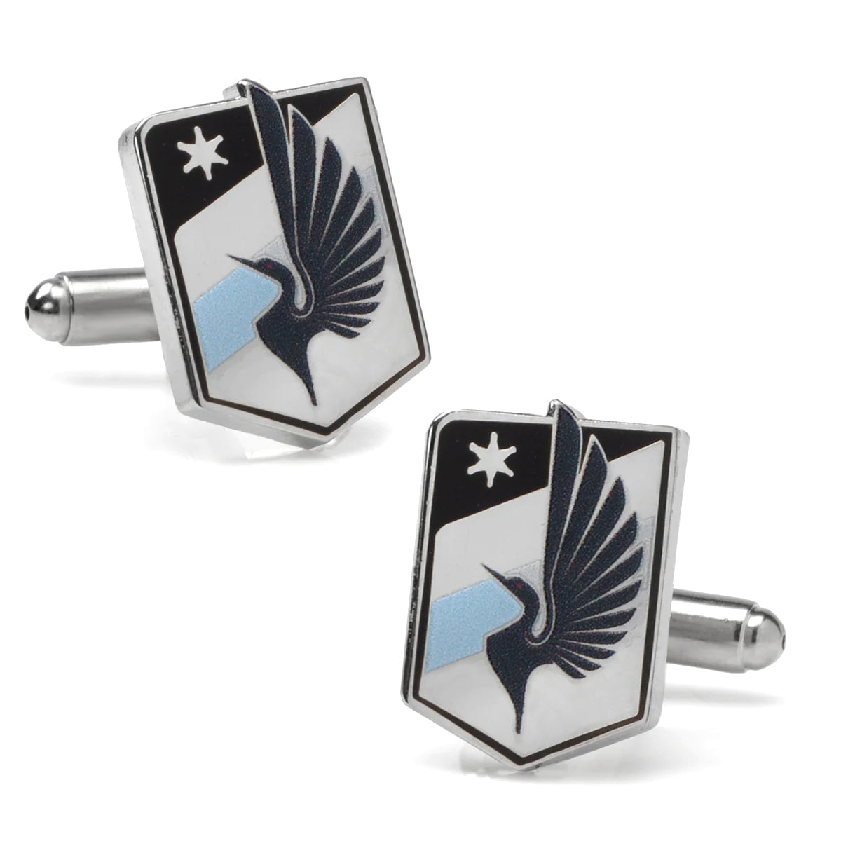 Cufflinks with a design of an eagle and stars on a white background MLS Minnesota United Cufflinks 