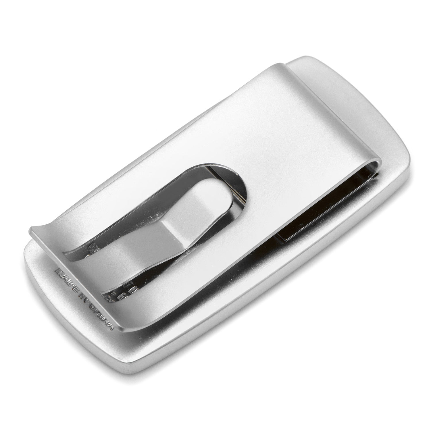 Silver belt buckle on a white background