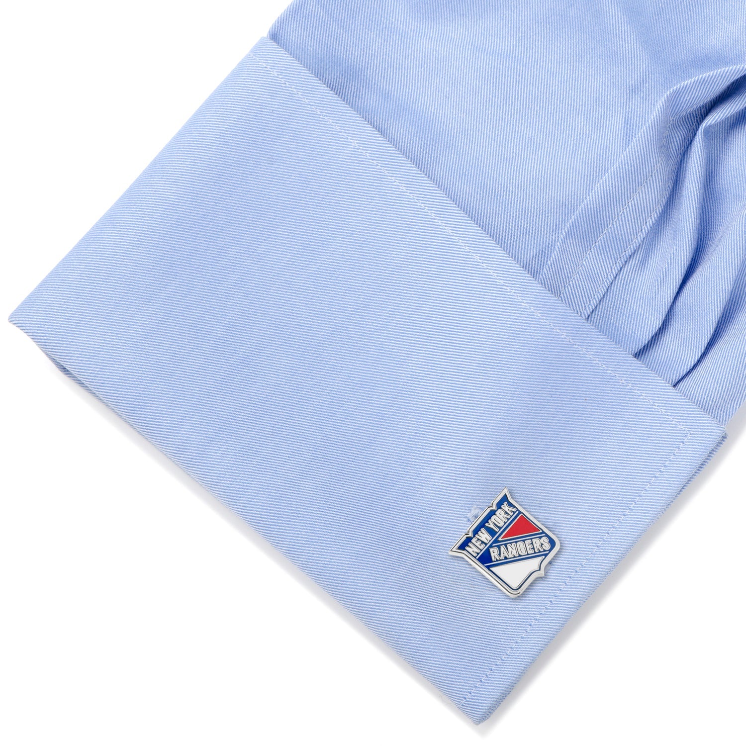 Light blue fabric with a logo on a white background