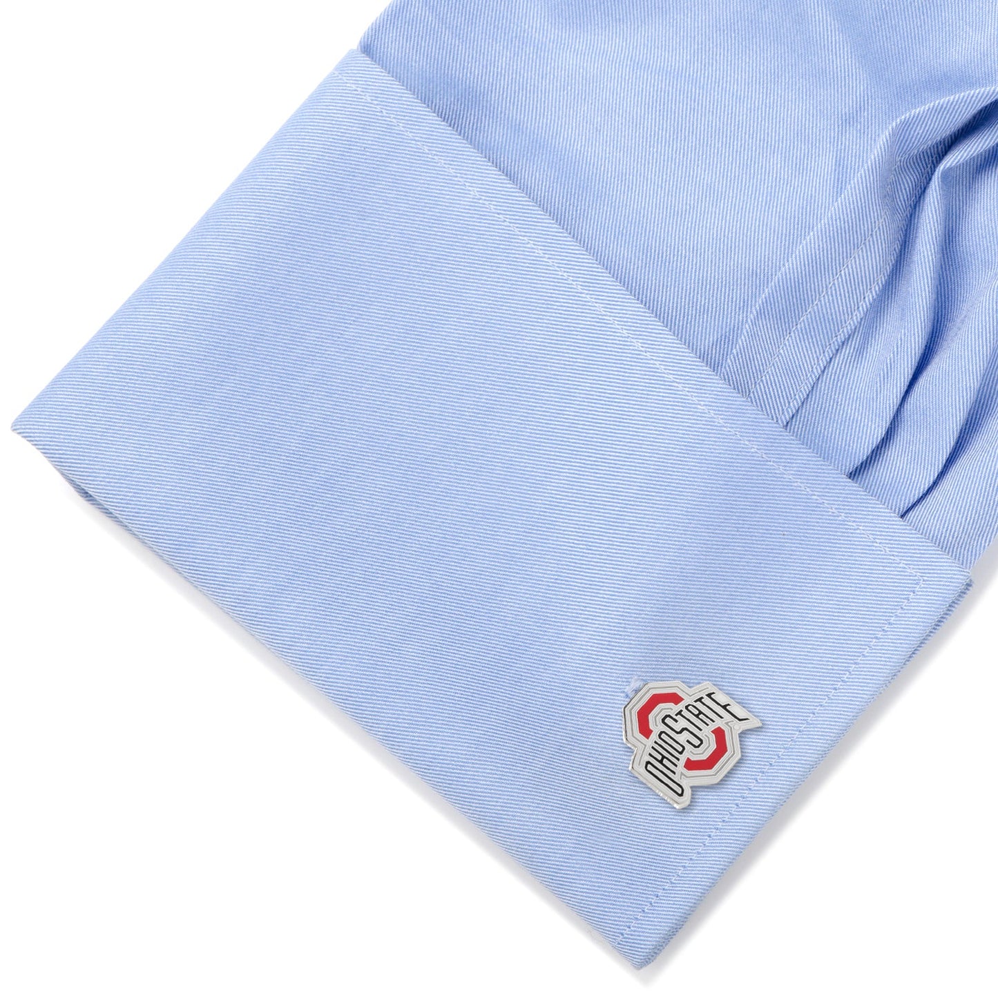 Light blue fabric with a logo on a white background