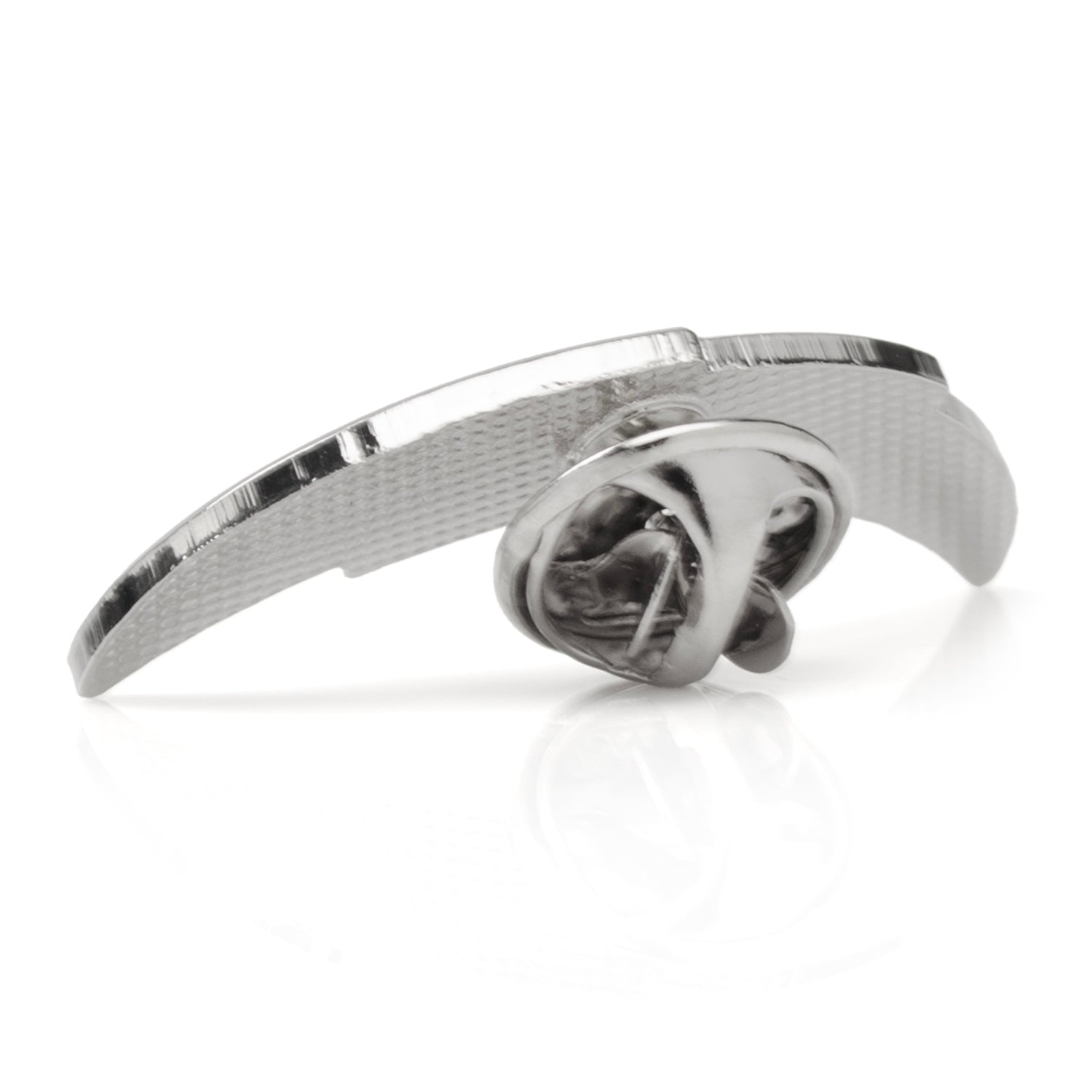 Silver tie clip on a white background