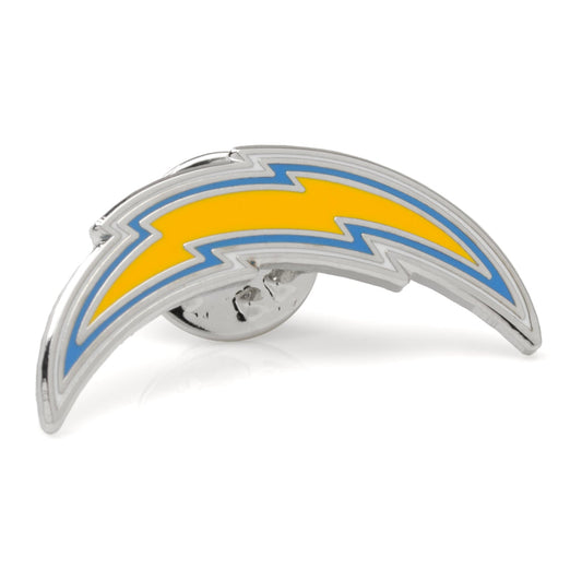Metallic logo badge with yellow and blue design on a white background NFL Los Angeles Chargers Lapel Pin