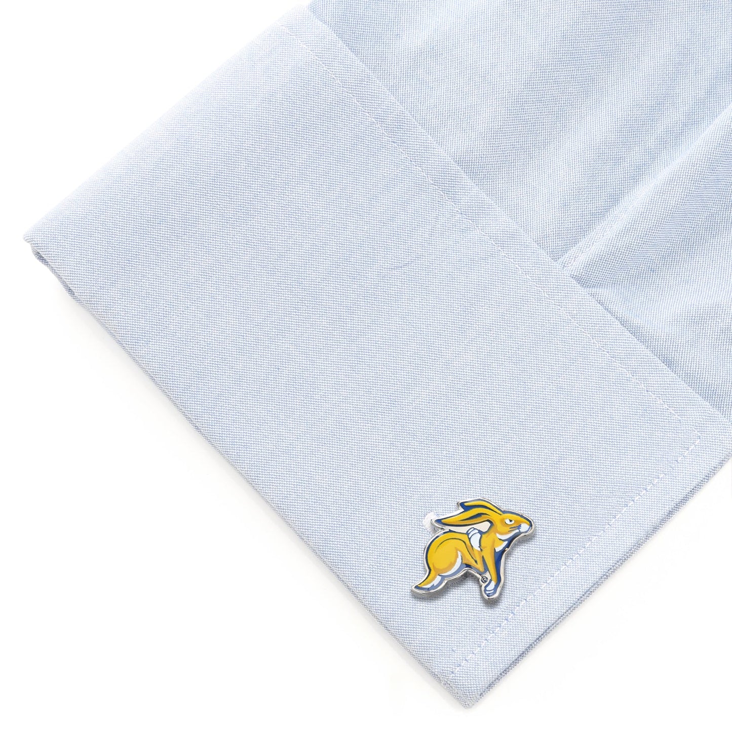 Cufflinks with a logo on a light blue textured background NCAA South Dakota State University Cufflinks
