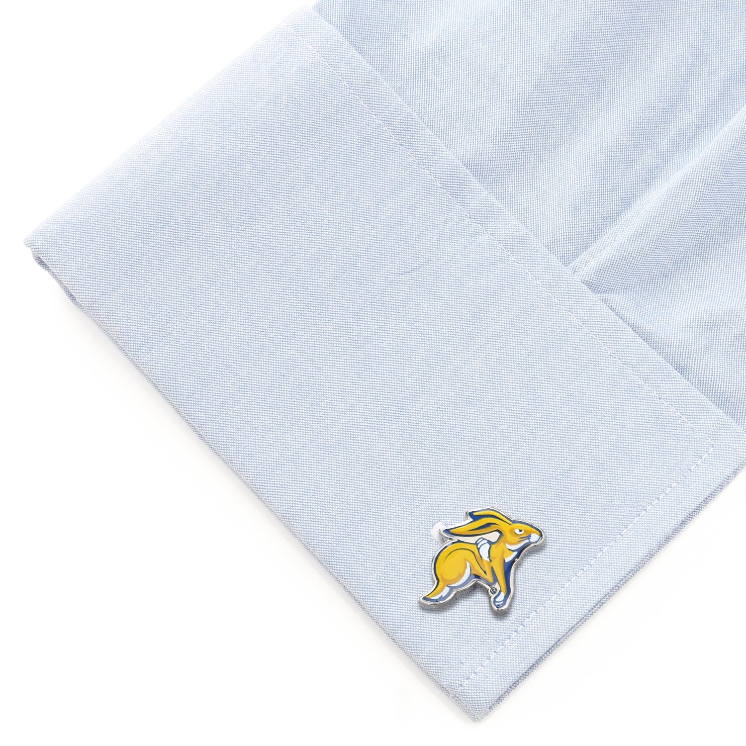 Cufflinks with a logo on a light blue textured background NCAA South Dakota State University Cufflinks
