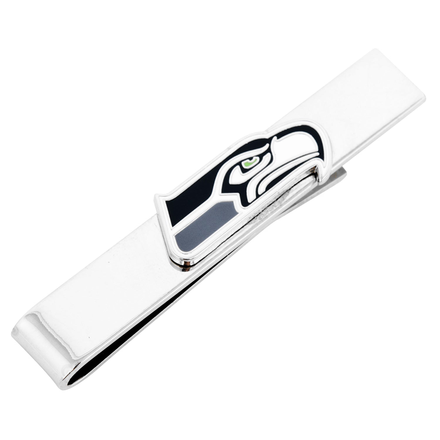Seattle Seahawks tie bar with official NFL team logo in silver and enamel – JayPins.com