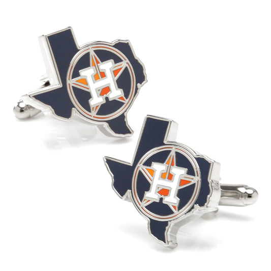 Houston Astros logo cufflinks on a white background