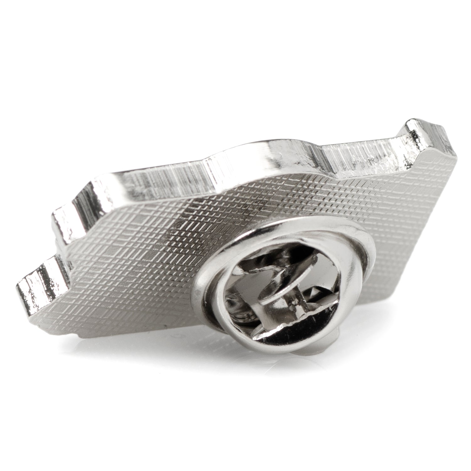 Metallic connector on a white background