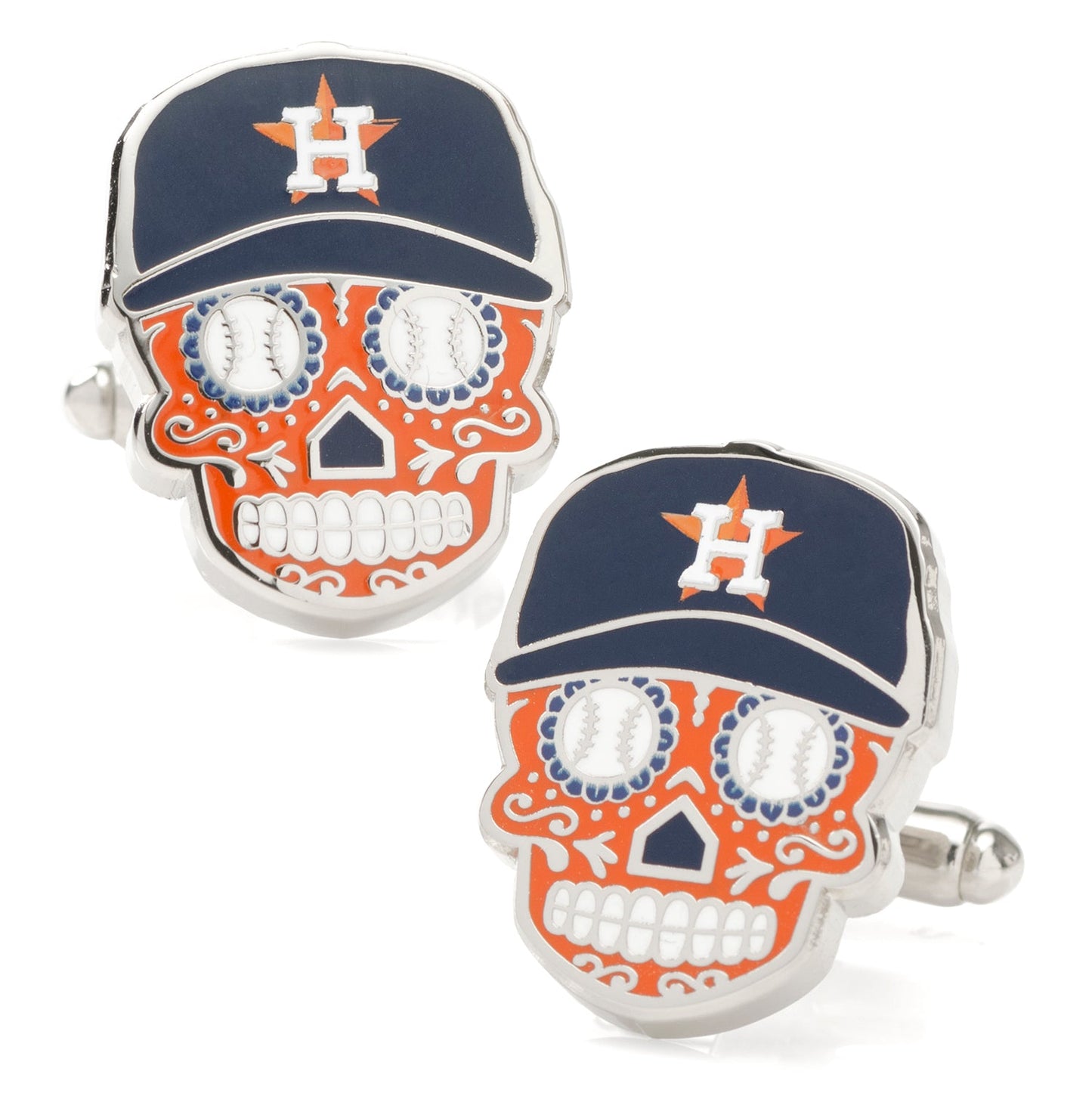 Houston Astros Sugar Skull Cufflinks & Lapel Pin Gift Set