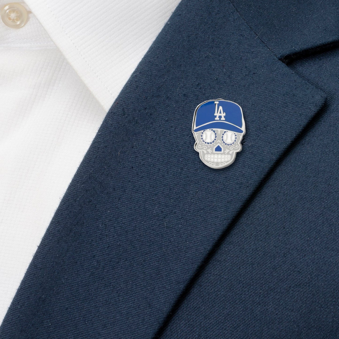 MLB LA Dodgers Sugar Skull Cufflinks & Lapel Pin Gift Set