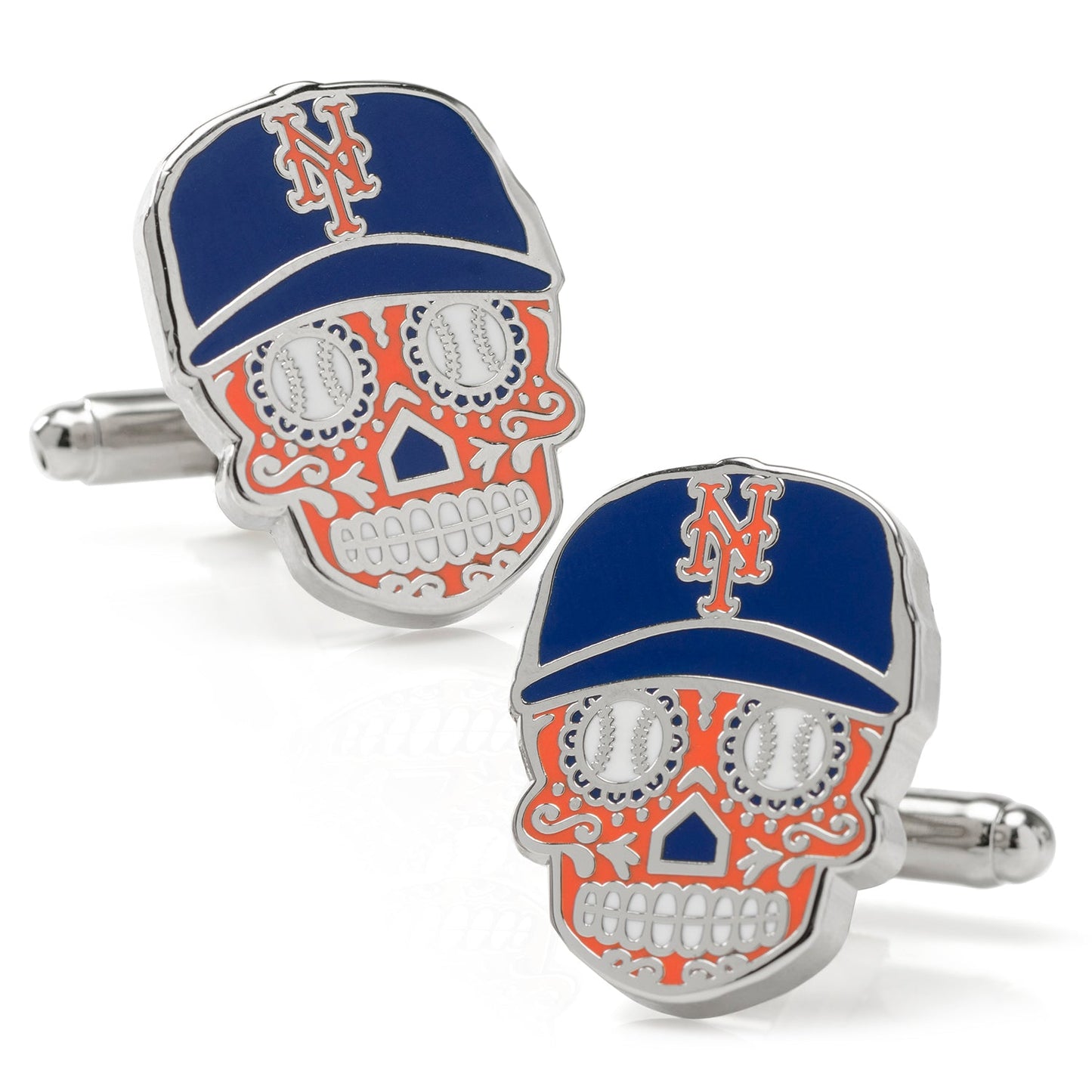 MLB New York Mets Sugar Skull Cufflinks