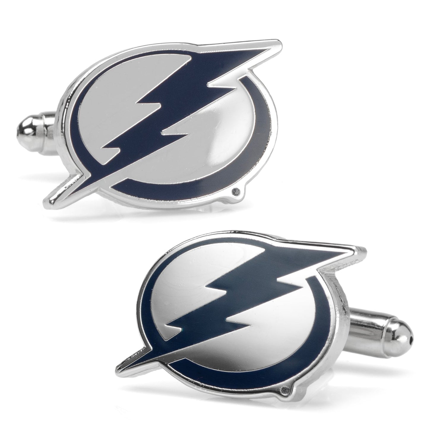 Tampa Bay Lightning logo cufflinks on a white background