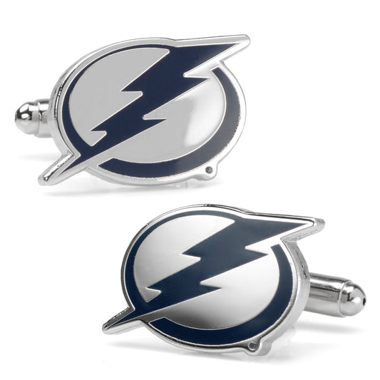 Tampa Bay Lightning logo cufflinks on a white background