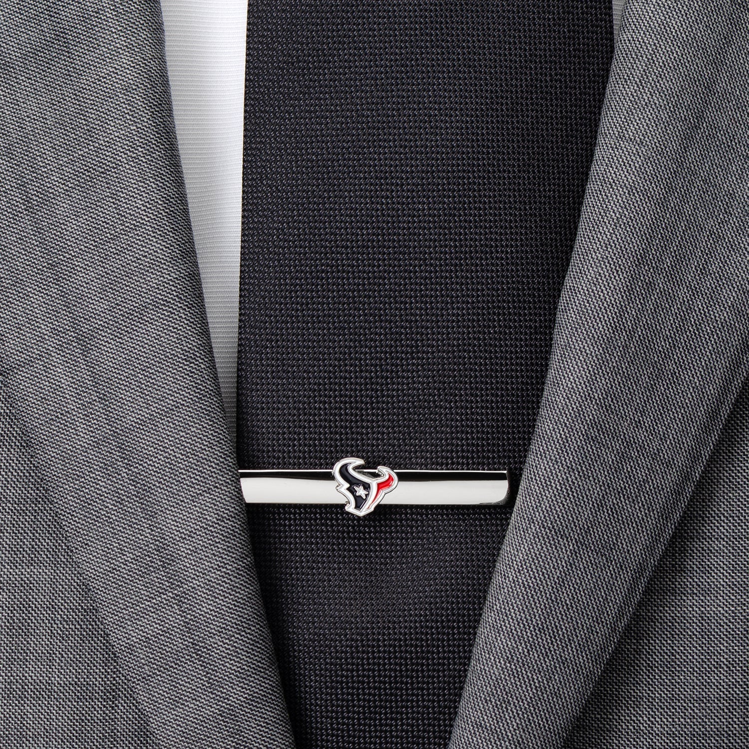 Houston Texans silver tie clip – officially licensed NFL men’s accessory