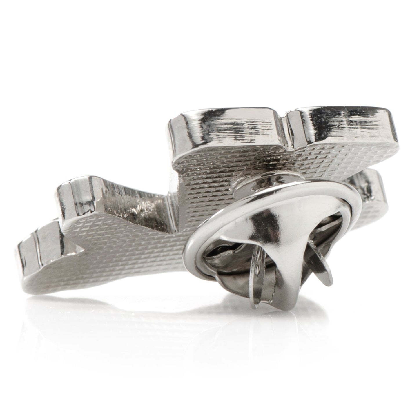 Metallic clip on a white background