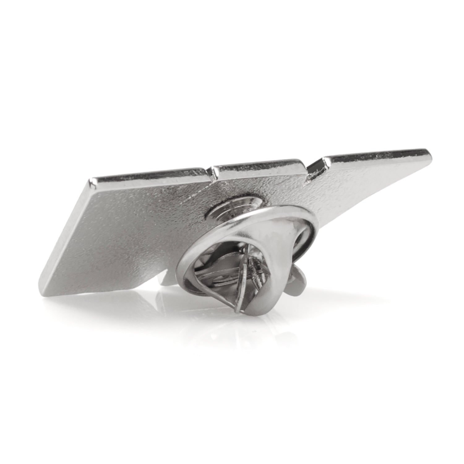 Metallic tie clip on a white background