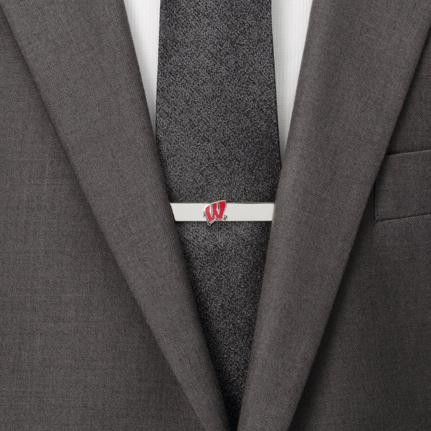 NCAA University of Wisconsin Badgers Cufflinks and Tie Bar Set