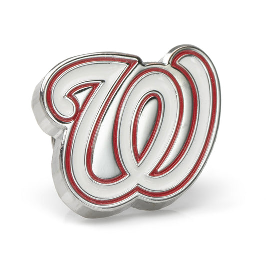Metallic 'W' logo with red interior on a white background