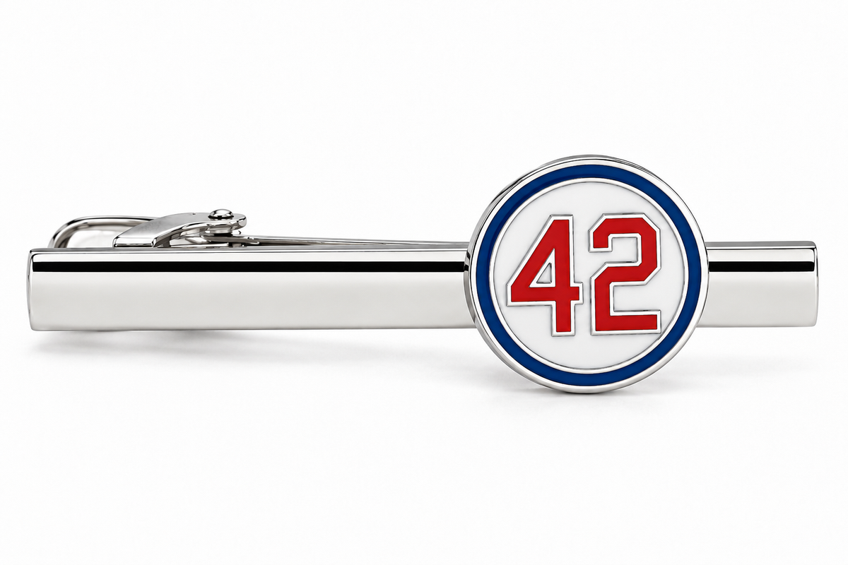 Jackie Robinson, Jackie Robinson Gift, Number 42, 42 Tie Clip, Baseball Tie Clip, Baseball Gift, Baseball Accessories, Baseball History, Baseball Fan Gift, Silver Tie Clip, Sports Tie Clip, Mens Accessories, Baseball Memorabilia, Fathers Day Gift, Groomsmen Gift