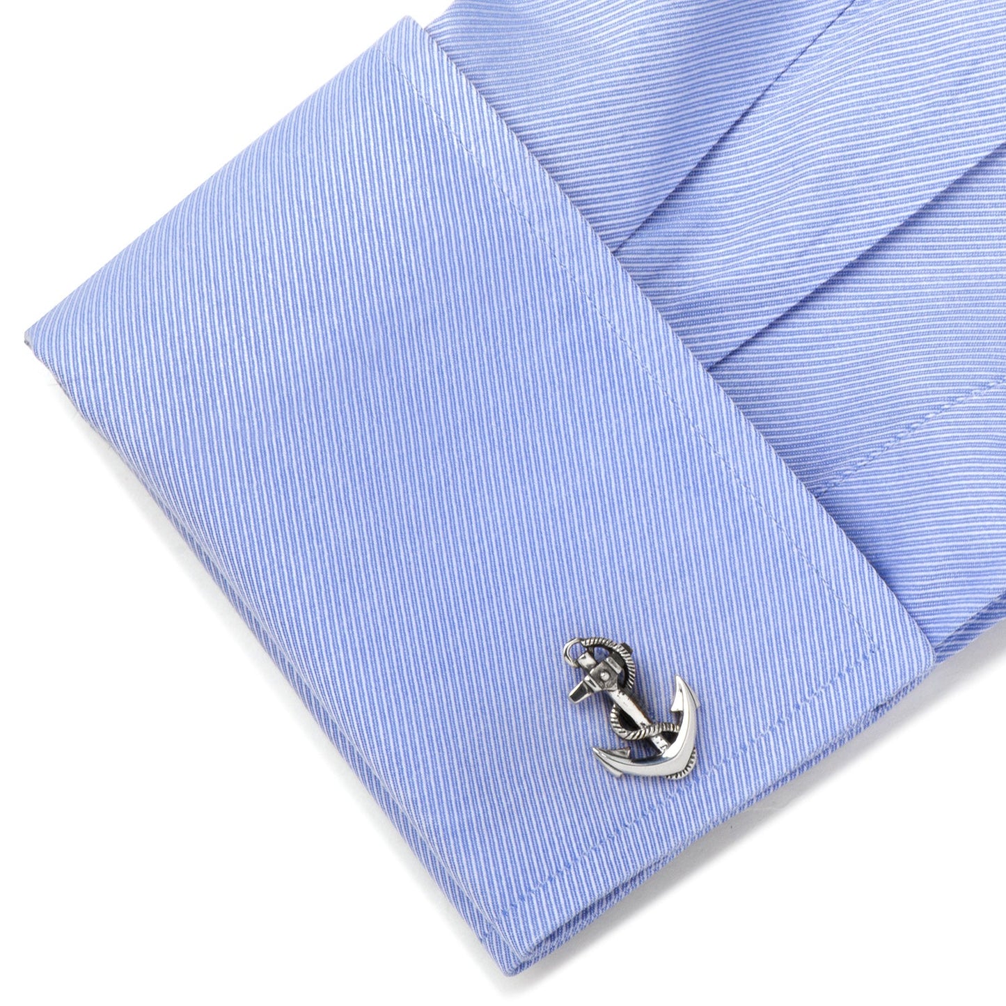 Sterling Silver Boat Anchor Cufflinks