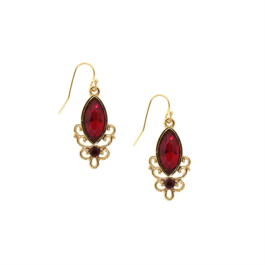 Women's Earring Jewelry Alluring Siam Red Crystal Drop Earrings