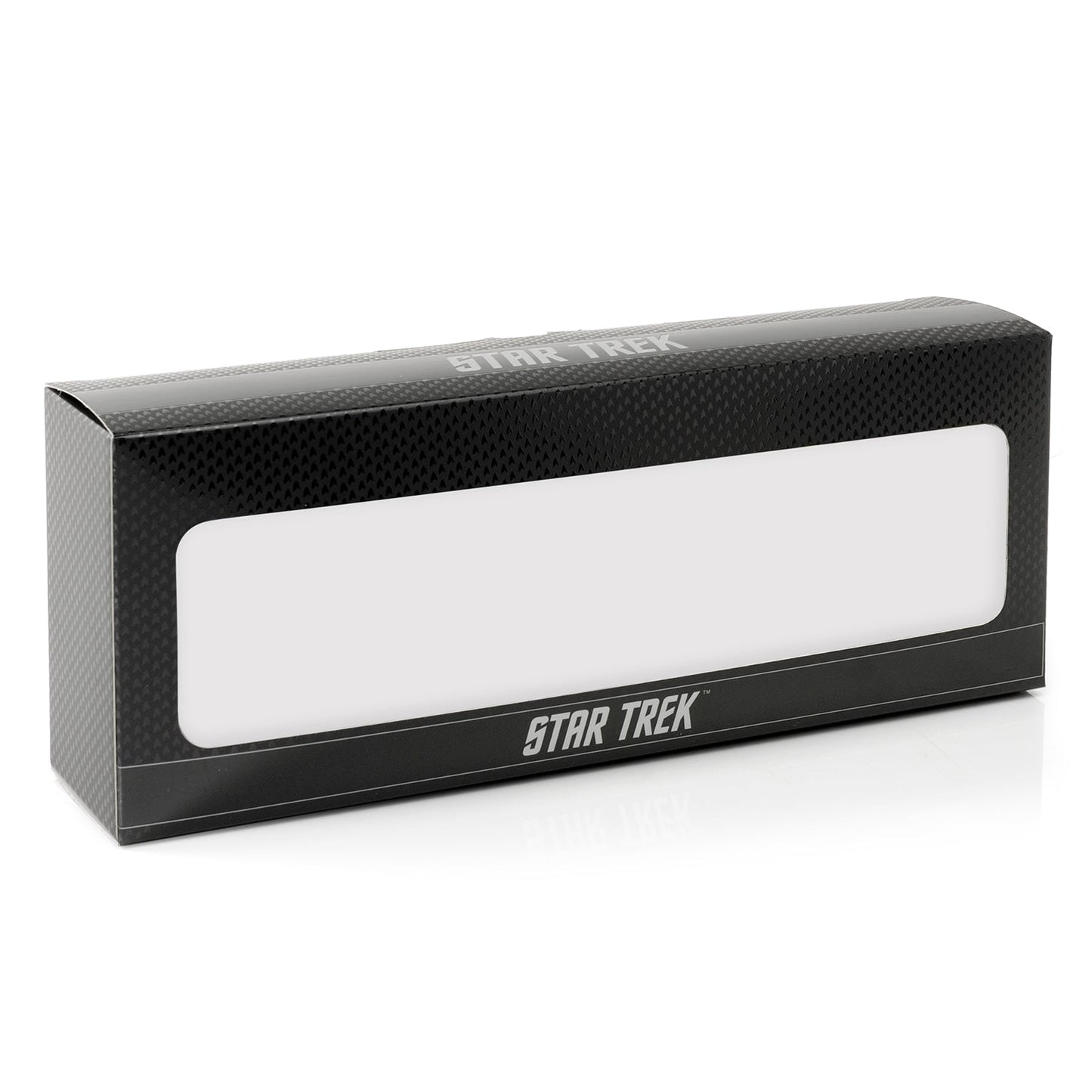 Black 'Star Trek' branded box on a white background