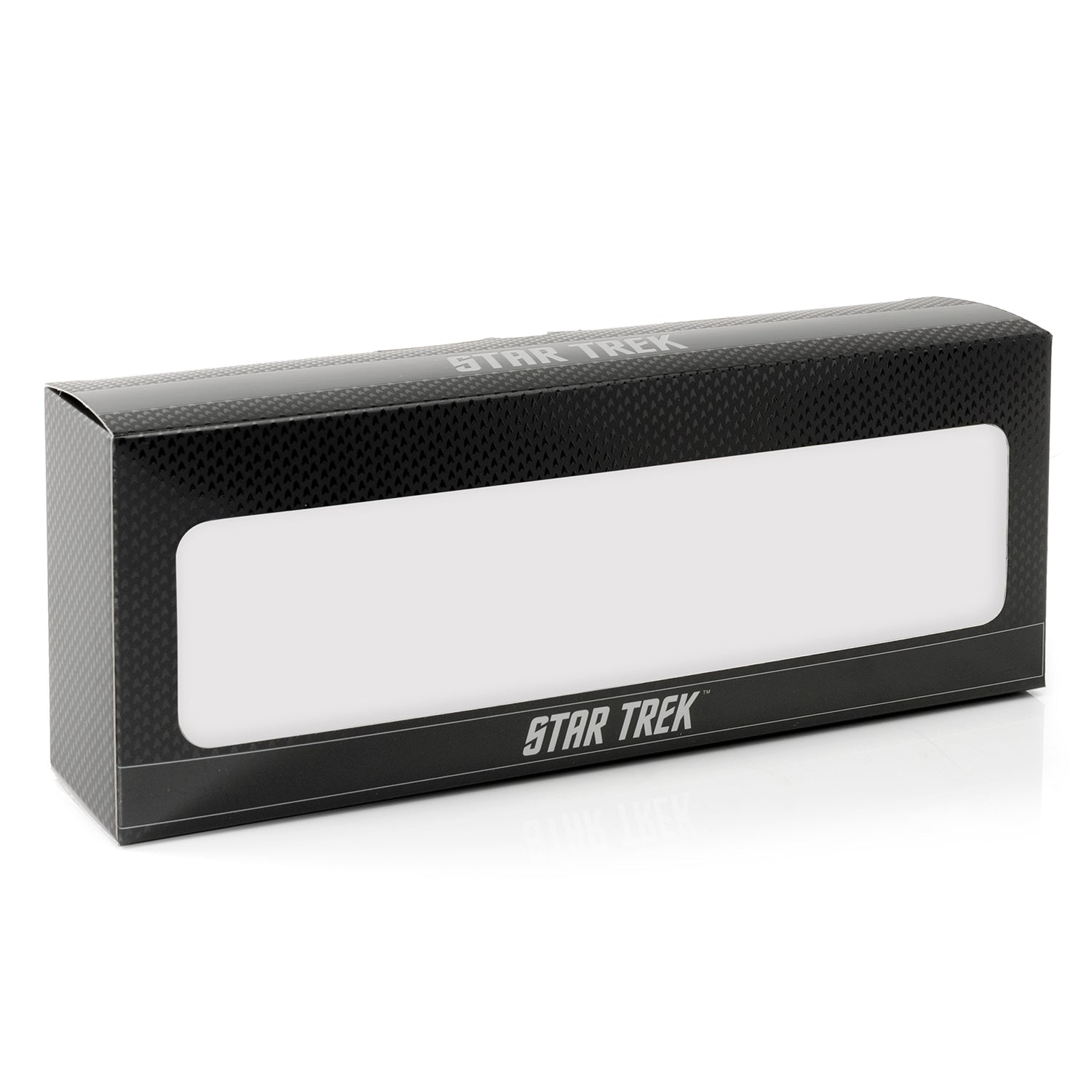 Black 'Star Trek' branded box on a white background