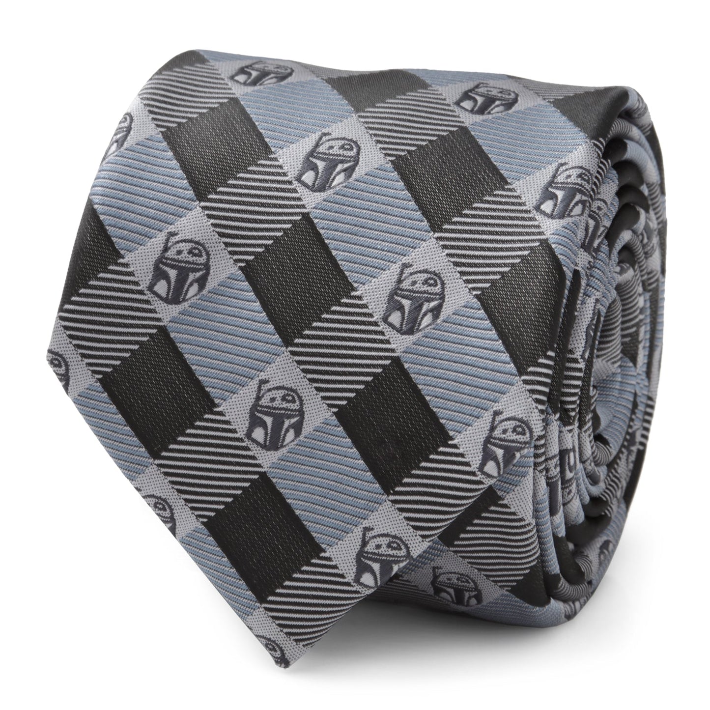 Star Wars Boba Fett Blue and Gray Plaid Tie